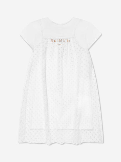 Balmain 女童白色 2 合 1 连衣裙