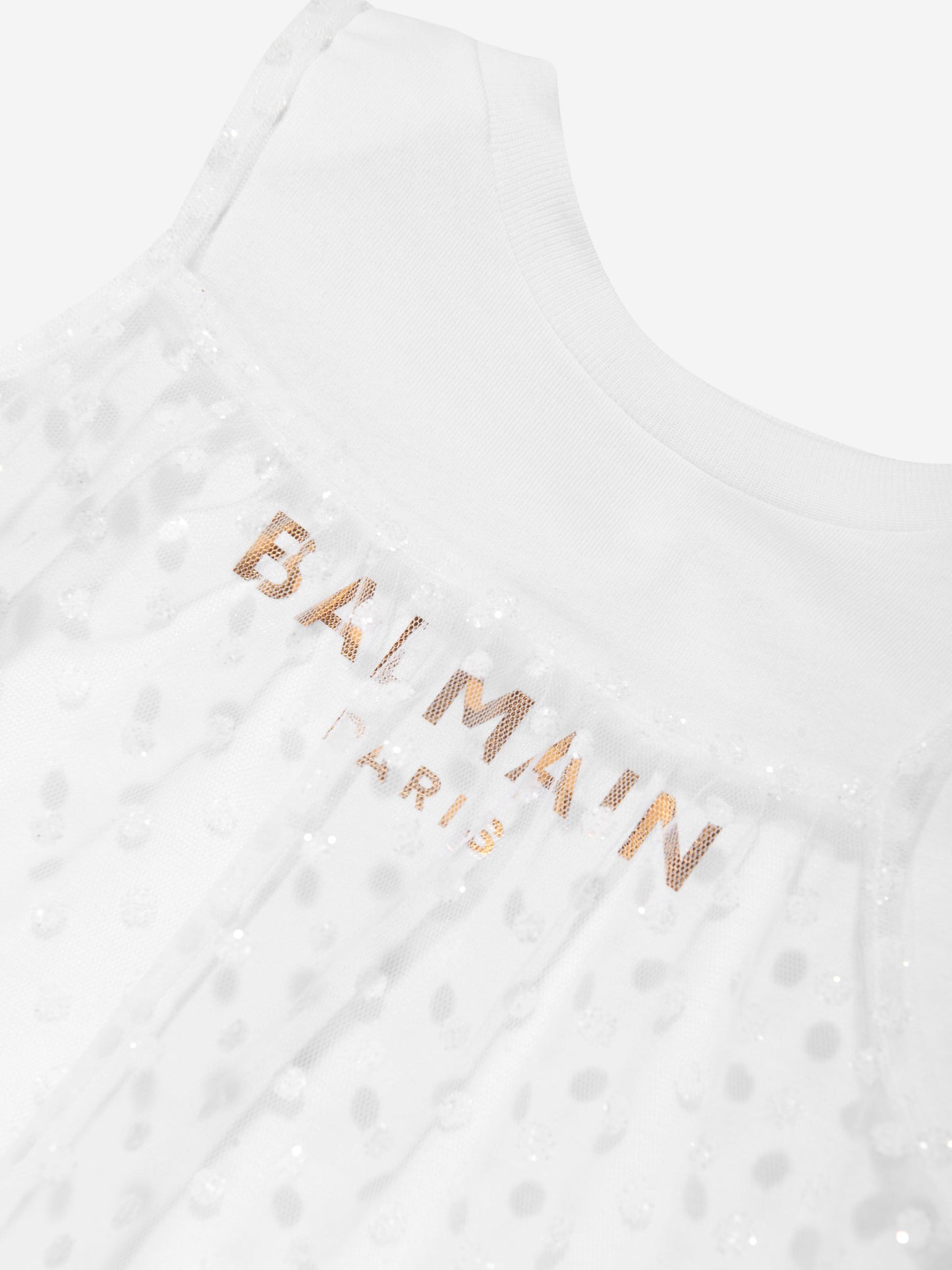 Balmain 女童白色 2 合 1 连衣裙