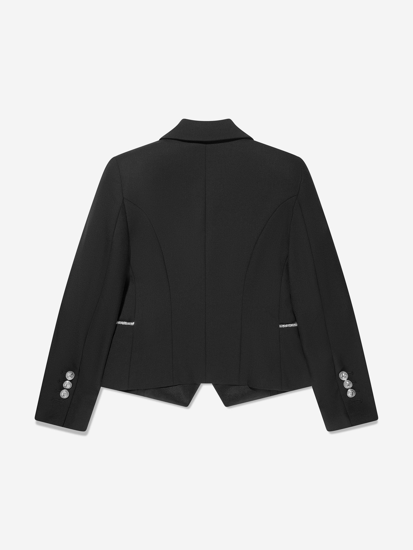 Balmain 女童黑色羊毛西装外套