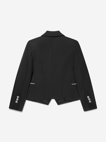 Balmain 女童黑色羊毛西装外套