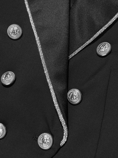Balmain 女童黑色羊毛西装外套