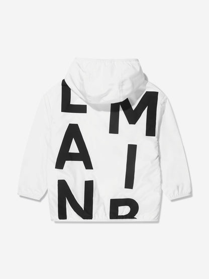 Balmain 男童白色徽标印花连帽夹克