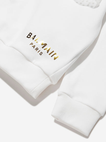 Balmain 女童白色蝴蝶结运动衫