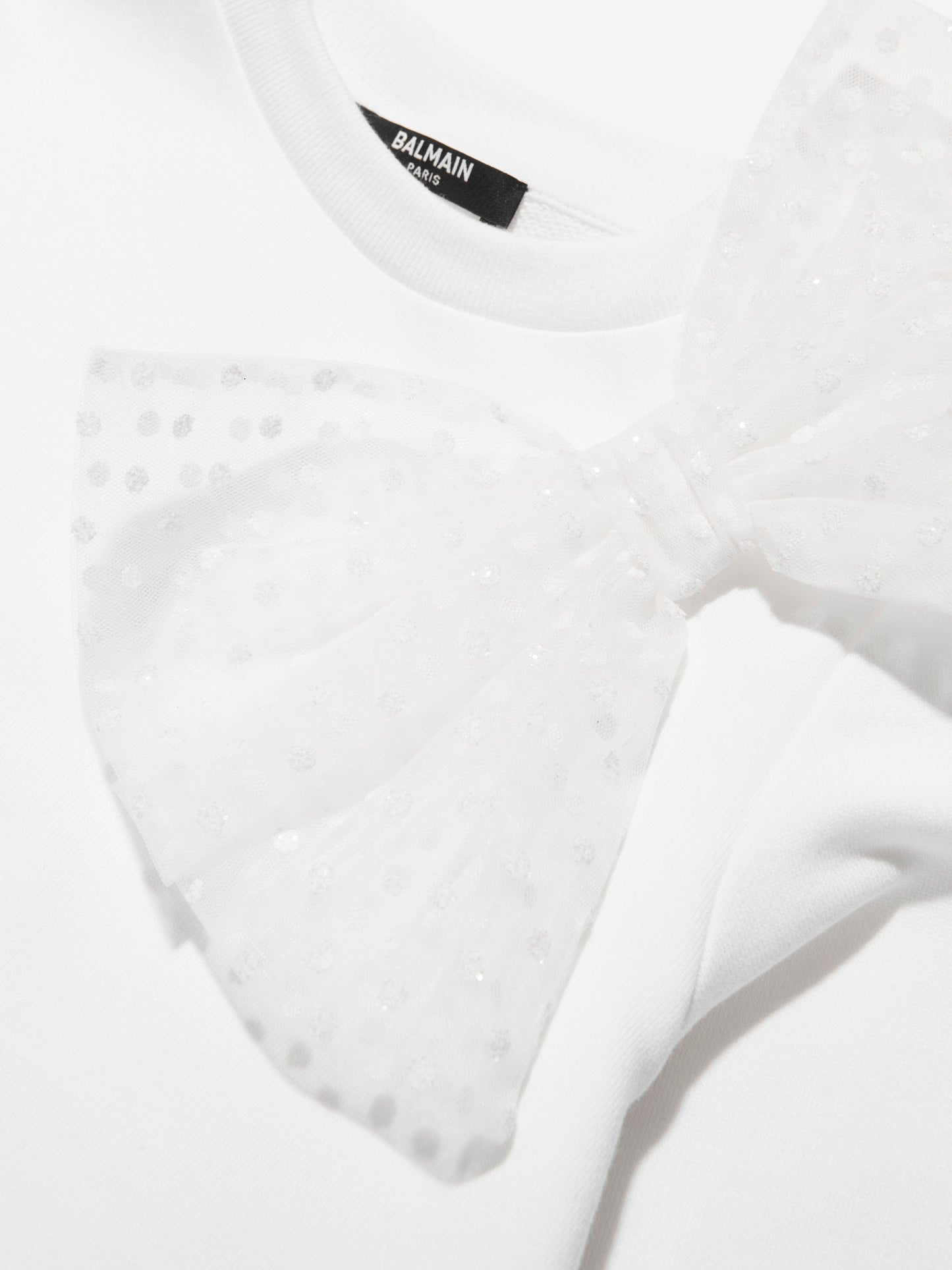 Balmain 女童白色蝴蝶结运动衫