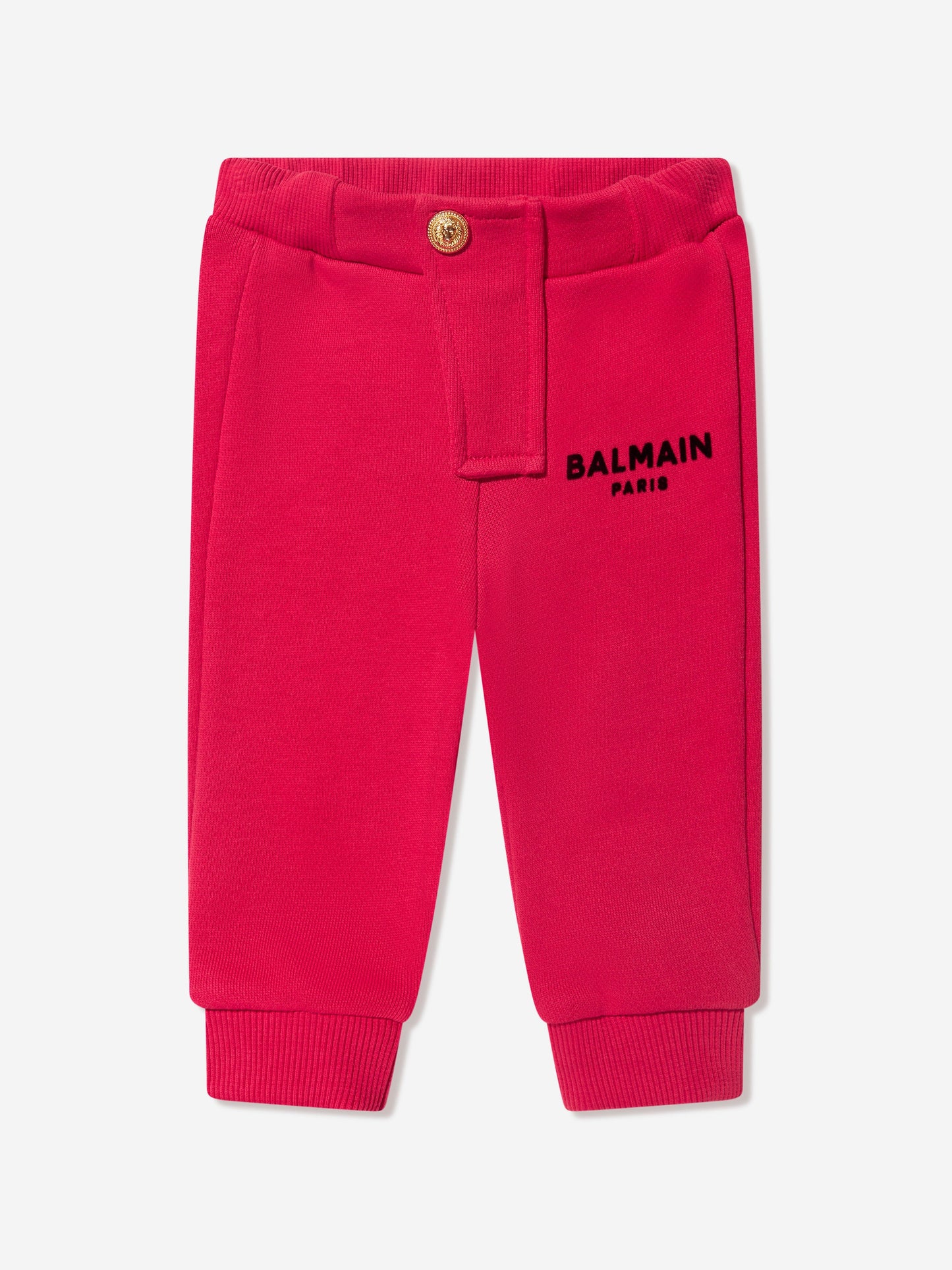 Balmain 男婴红色徽标慢跑裤
