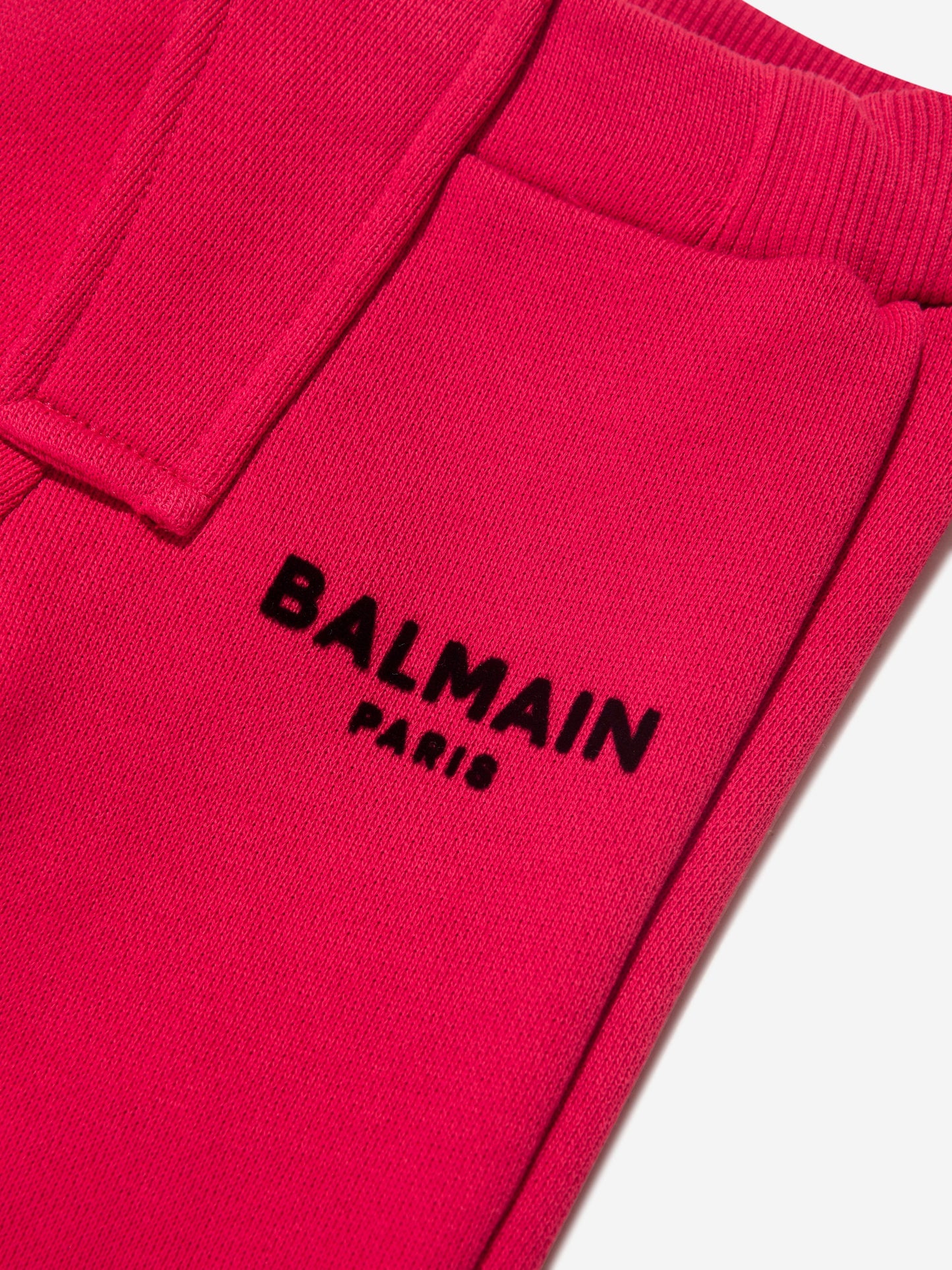 Balmain 男婴红色徽标慢跑裤