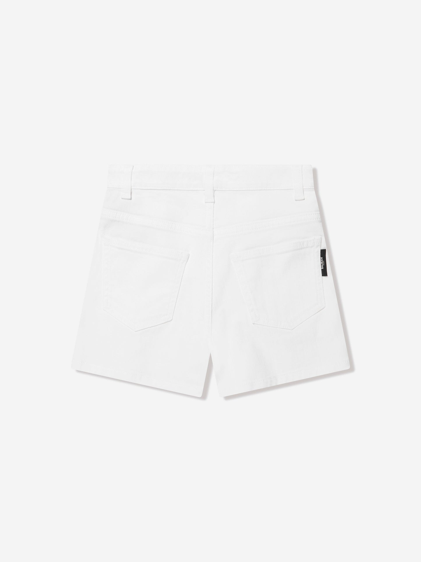 Balmain 女童白色前扣短裤