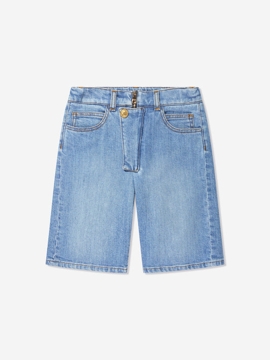 Balmain 男童蓝色牛仔短裤