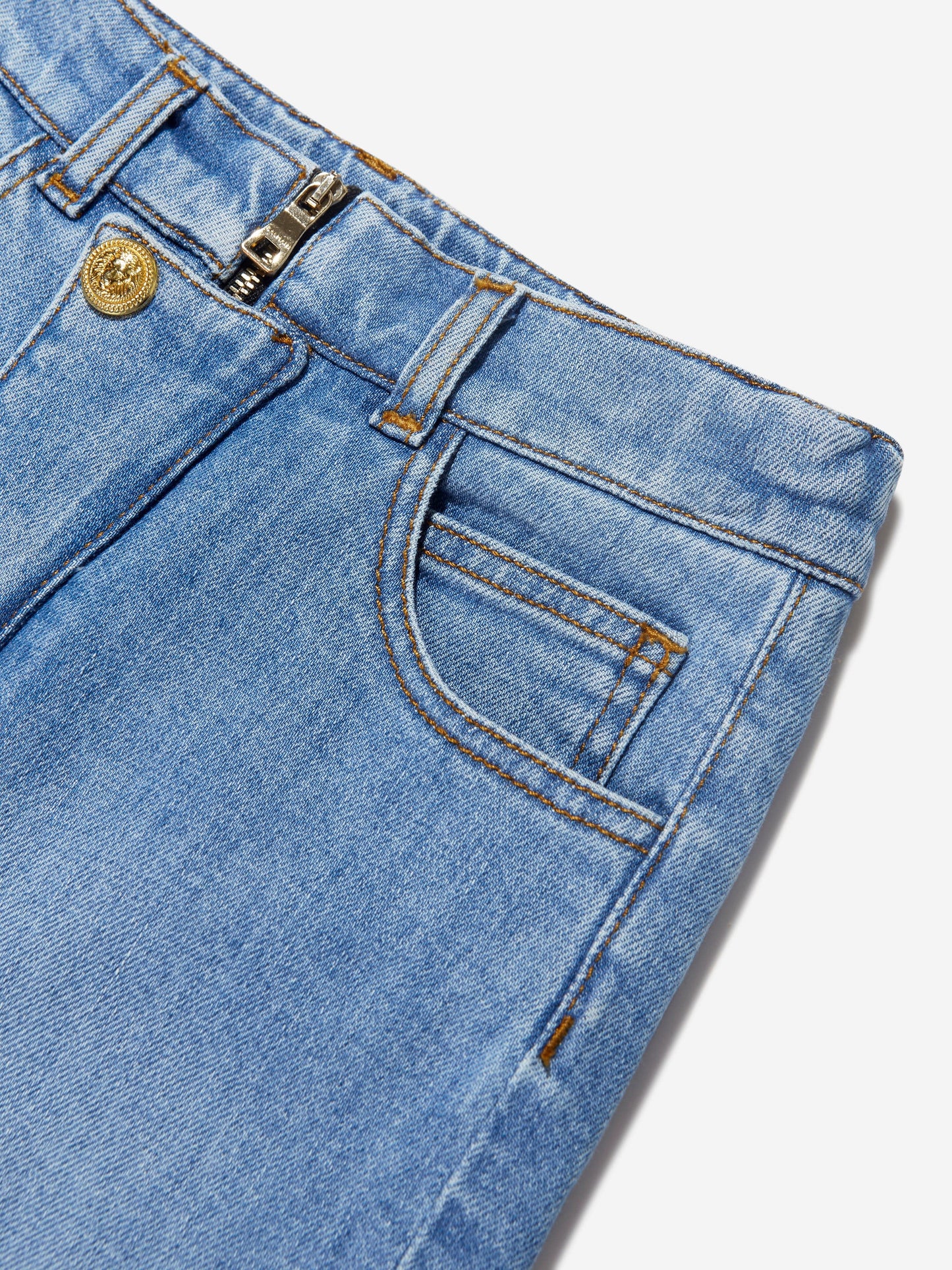 Balmain 男童蓝色牛仔短裤