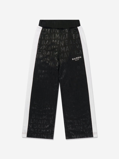 Balmain Boys 黑色徽标慢跑裤