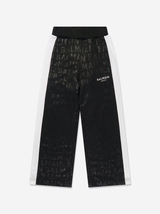Balmain Boys 黑色徽标慢跑裤