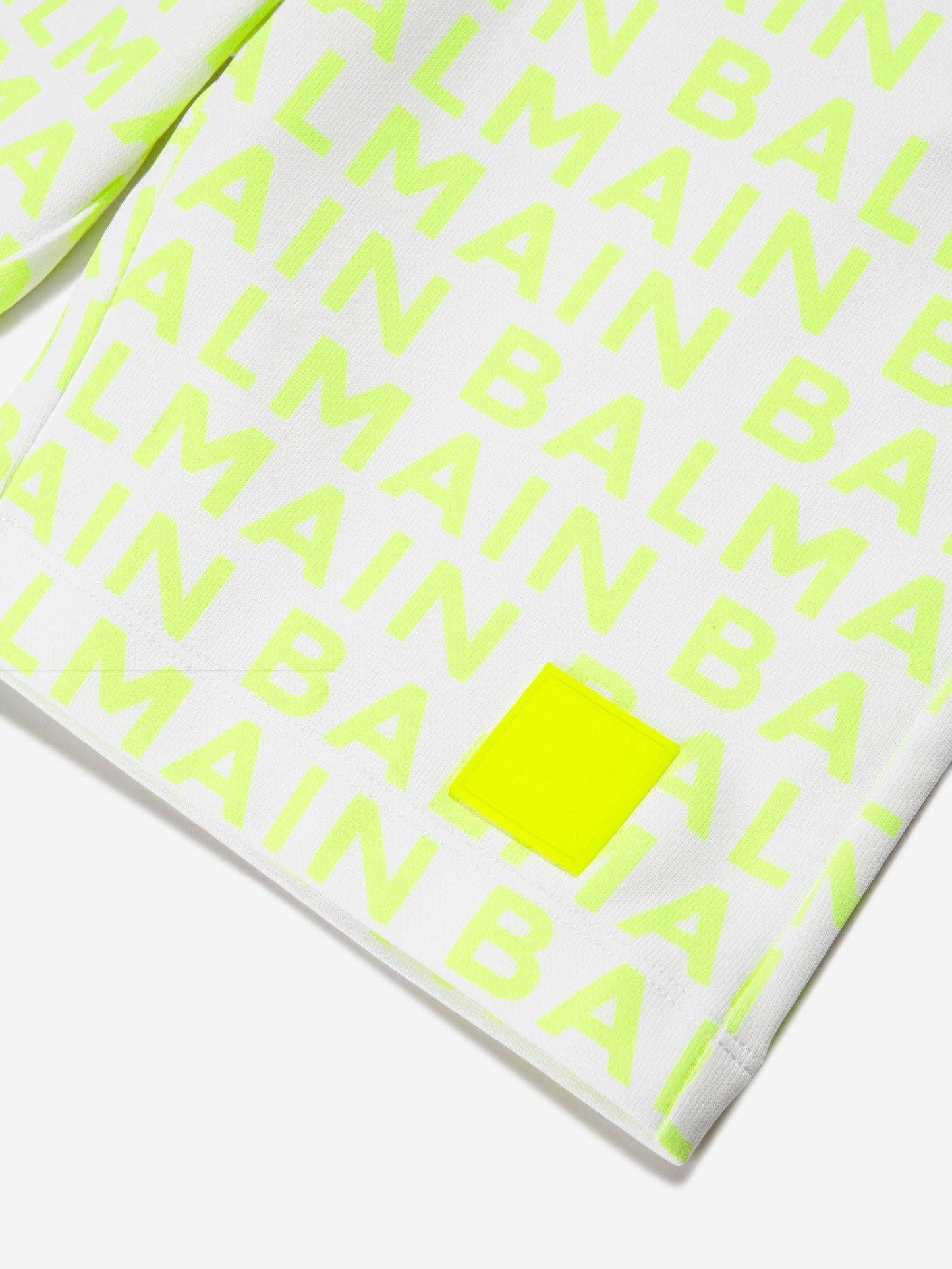 Balmain 男童白色徽标平纹短裤