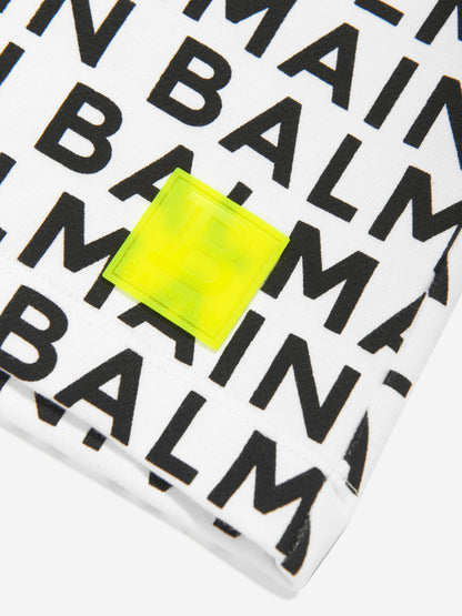 Balmain 男童黑色徽标平纹短裤