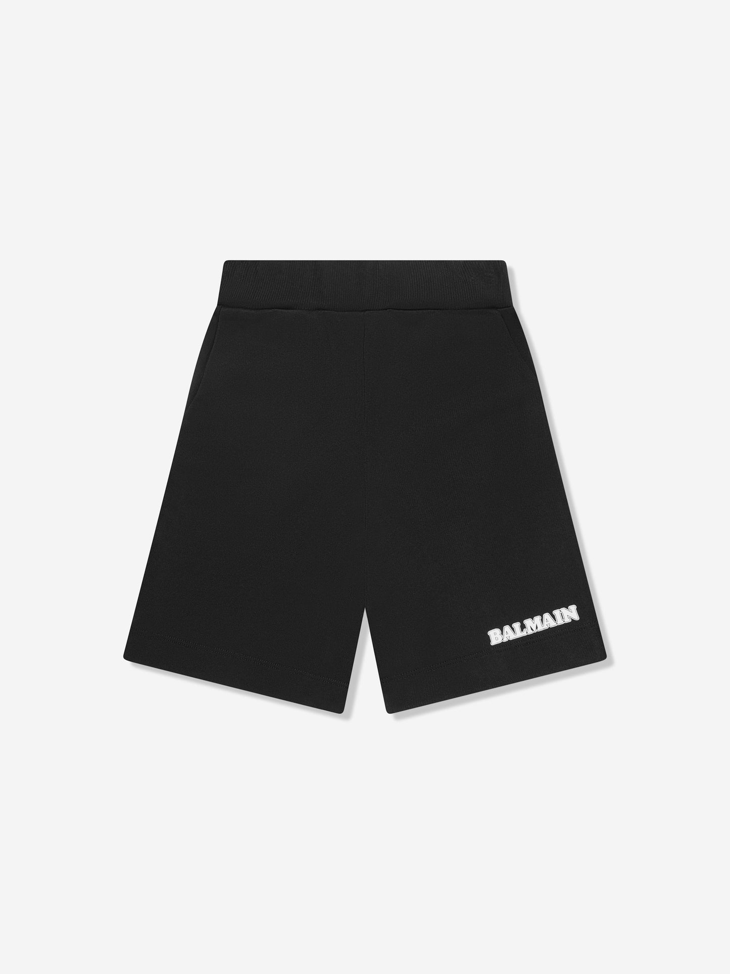 Balmain 男童黑色徽标平纹短裤