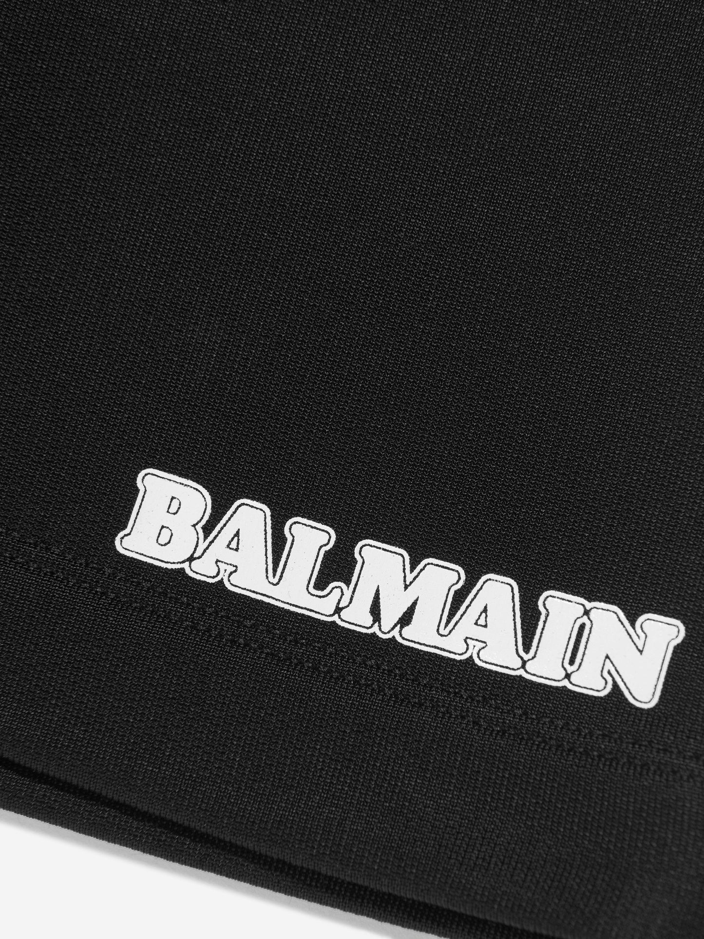 Balmain 男童黑色徽标平纹短裤