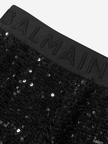 Balmain 女童黑色蝴蝶结半身裙