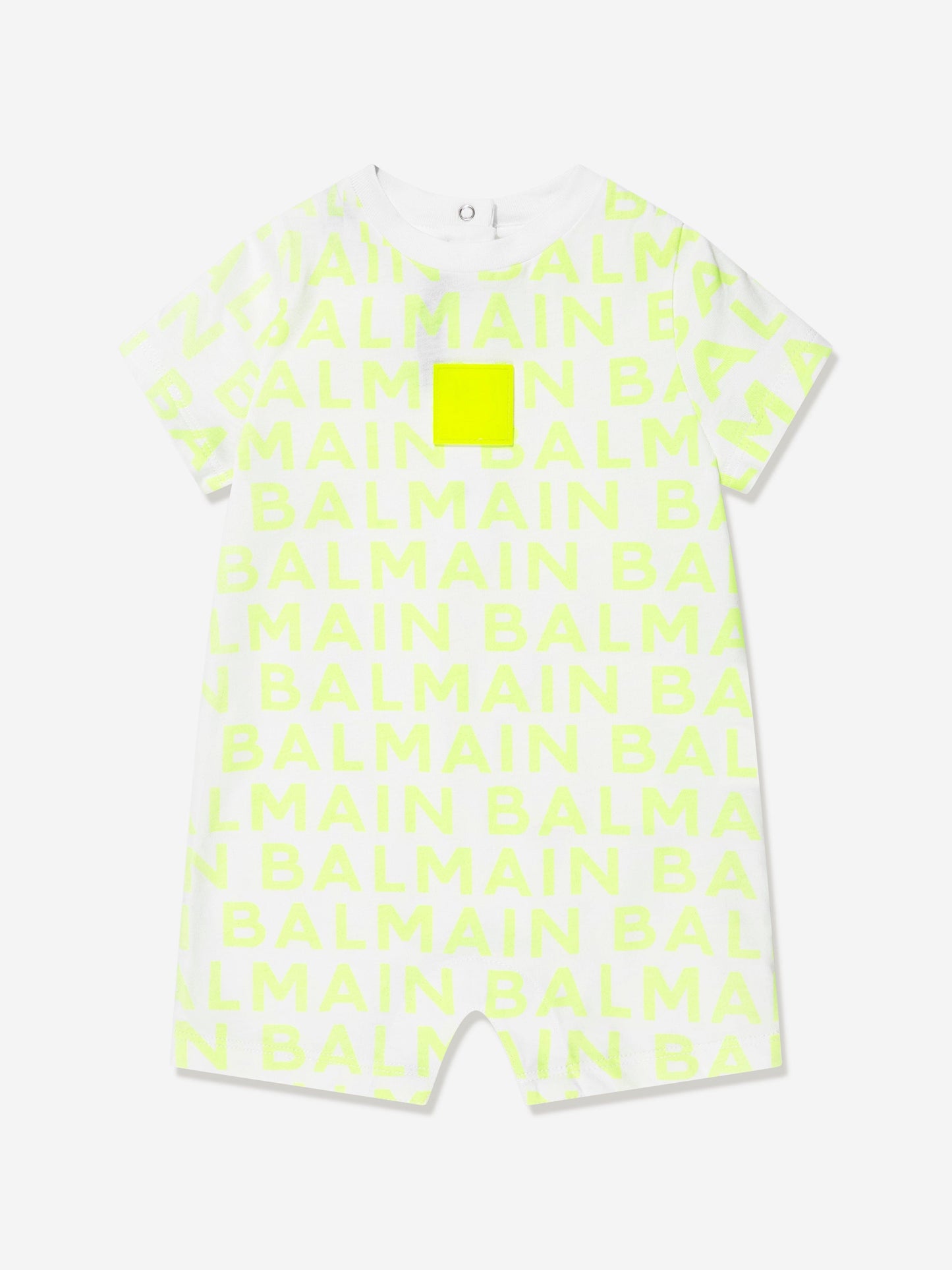Balmain 男婴连体衣和帽子礼品套装（白色）