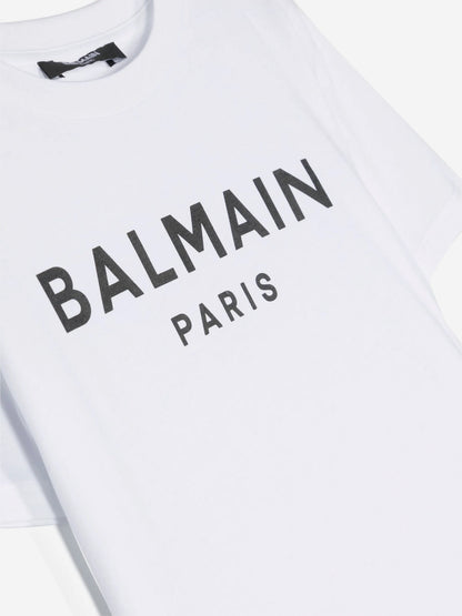 Balmain Kids Logo T-Shirt in White