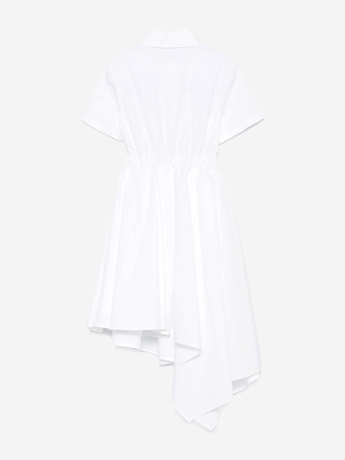 Balmain Girls Asymmetrical Shirt Dress in White