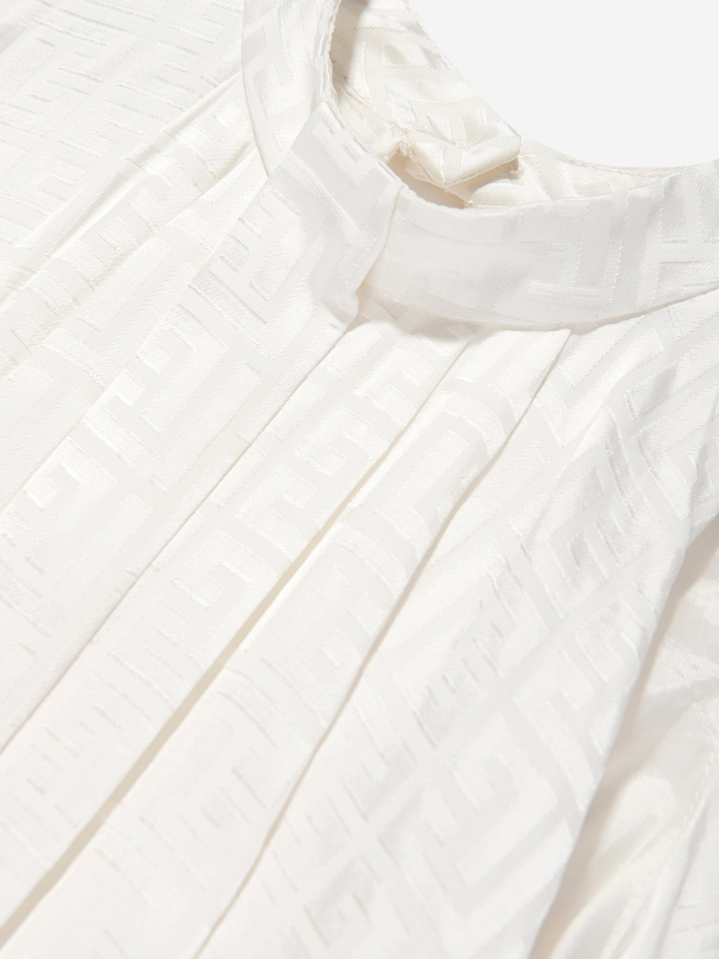 Balmain Girls Sleeveless Monogram Dress in Ivory