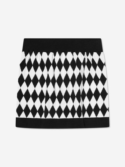Balmain Girls Knitted Skirt in Black