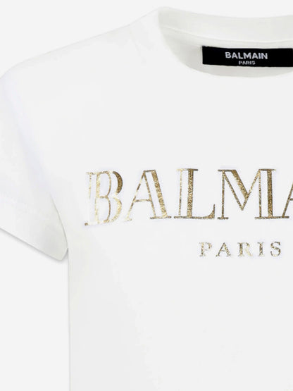 Balmain Girls Logo T-Shirt in White