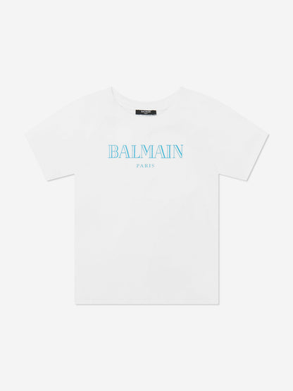 Balmain Kids Logo T-Shirt in White