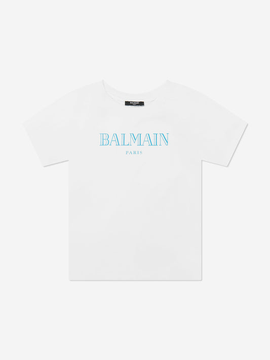 Balmain Kids Logo T-Shirt in White