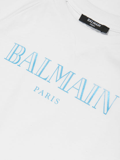 Balmain Kids Logo T-Shirt in White