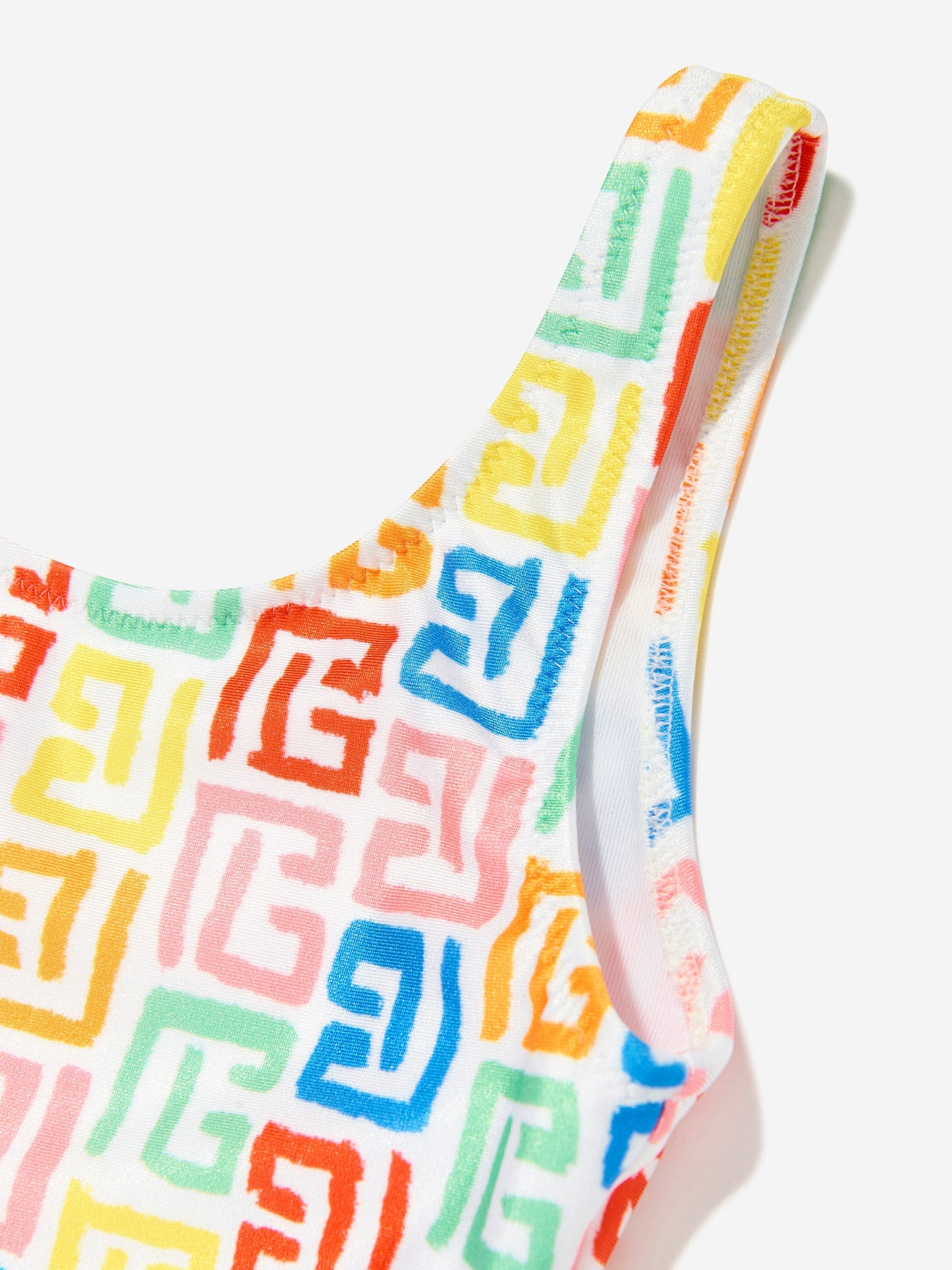 Balmain Girls Monogram Swimsuit in Multicolour