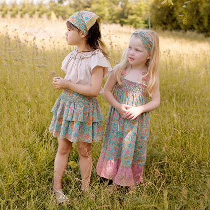 女童粉色刺绣棉上衣