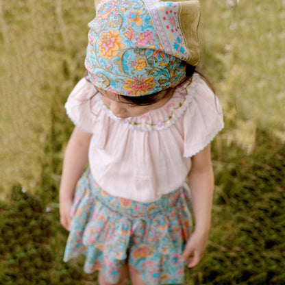 女童粉色刺绣棉上衣