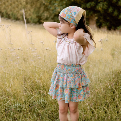 女童粉色刺绣棉上衣