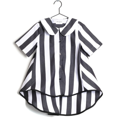 Girls Black Stripes Cotton Shirt