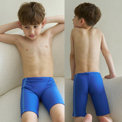 男童蓝色专业泳裤