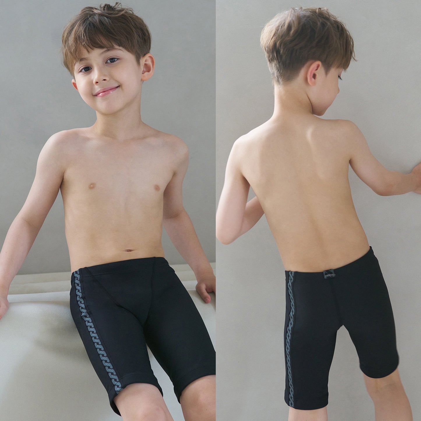 男童黑色专业泳裤