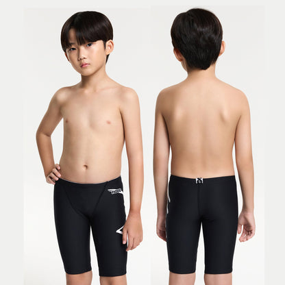 男童黑色Logo专业泳裤