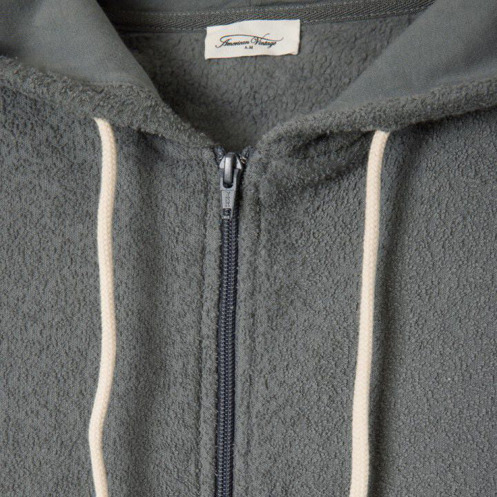 女士深灰色棉拉链上衣