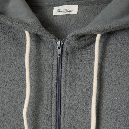 女士深灰色棉拉链上衣