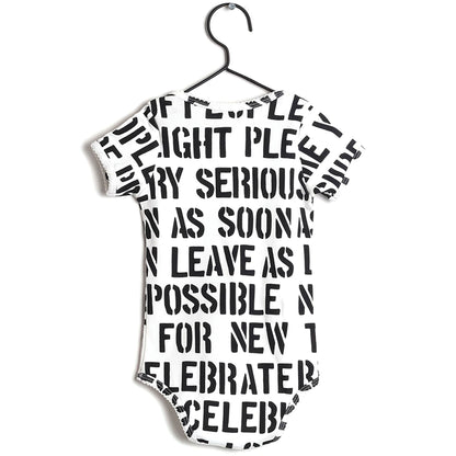 Baby White Printed Cotton Babysuit