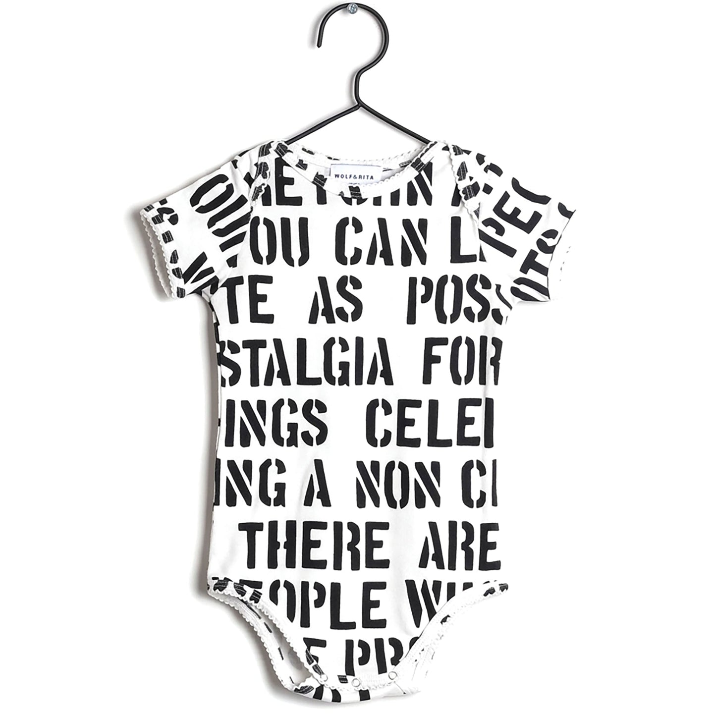 Baby White Printed Cotton Babysuit