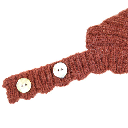 Girls Dark Red Tassel Trims Knitted Cotton 'Kira'Bonnet