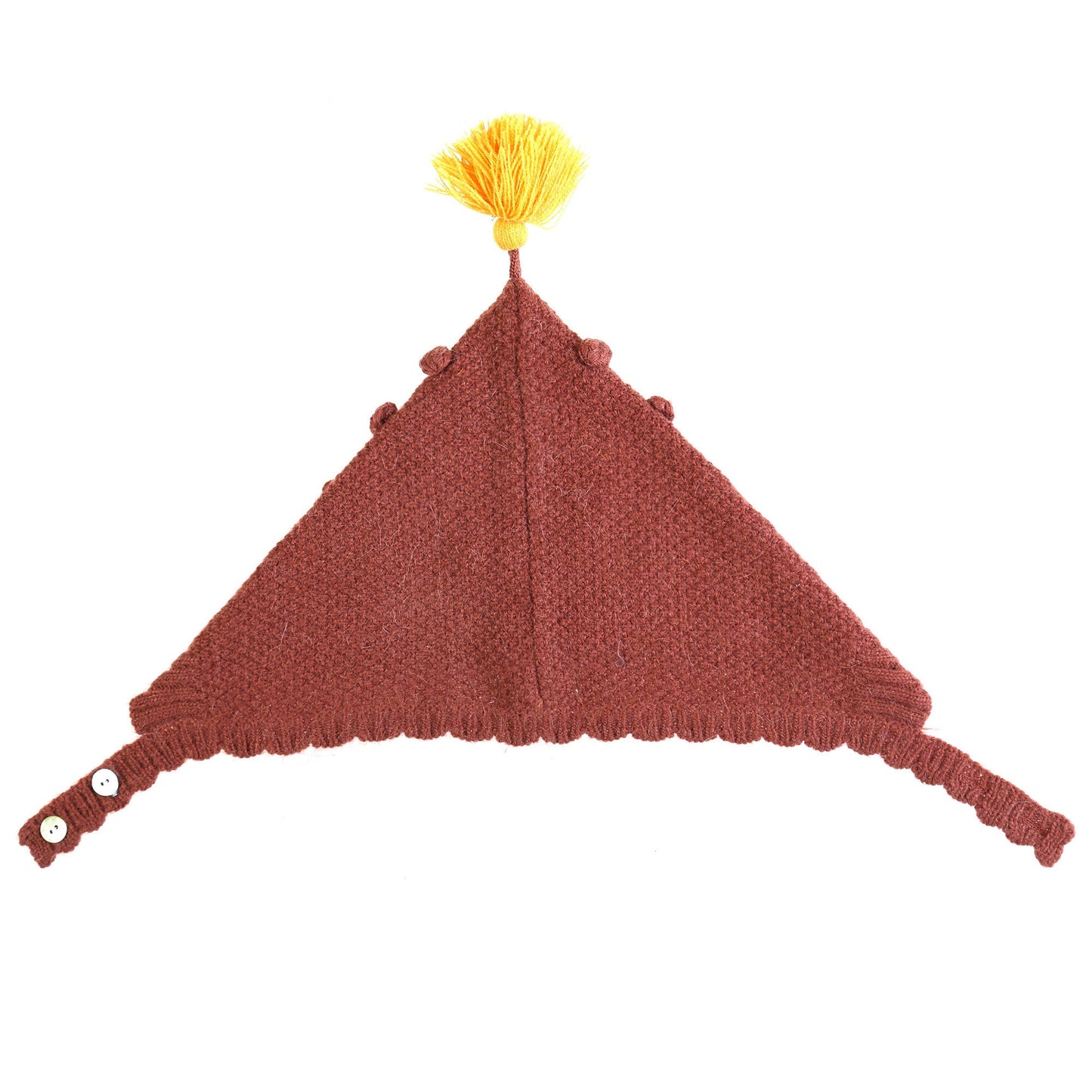 Girls Dark Red Tassel Trims Knitted Cotton 'Kira'Bonnet