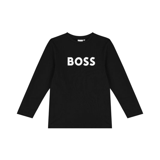 男童黑色Logo棉T恤