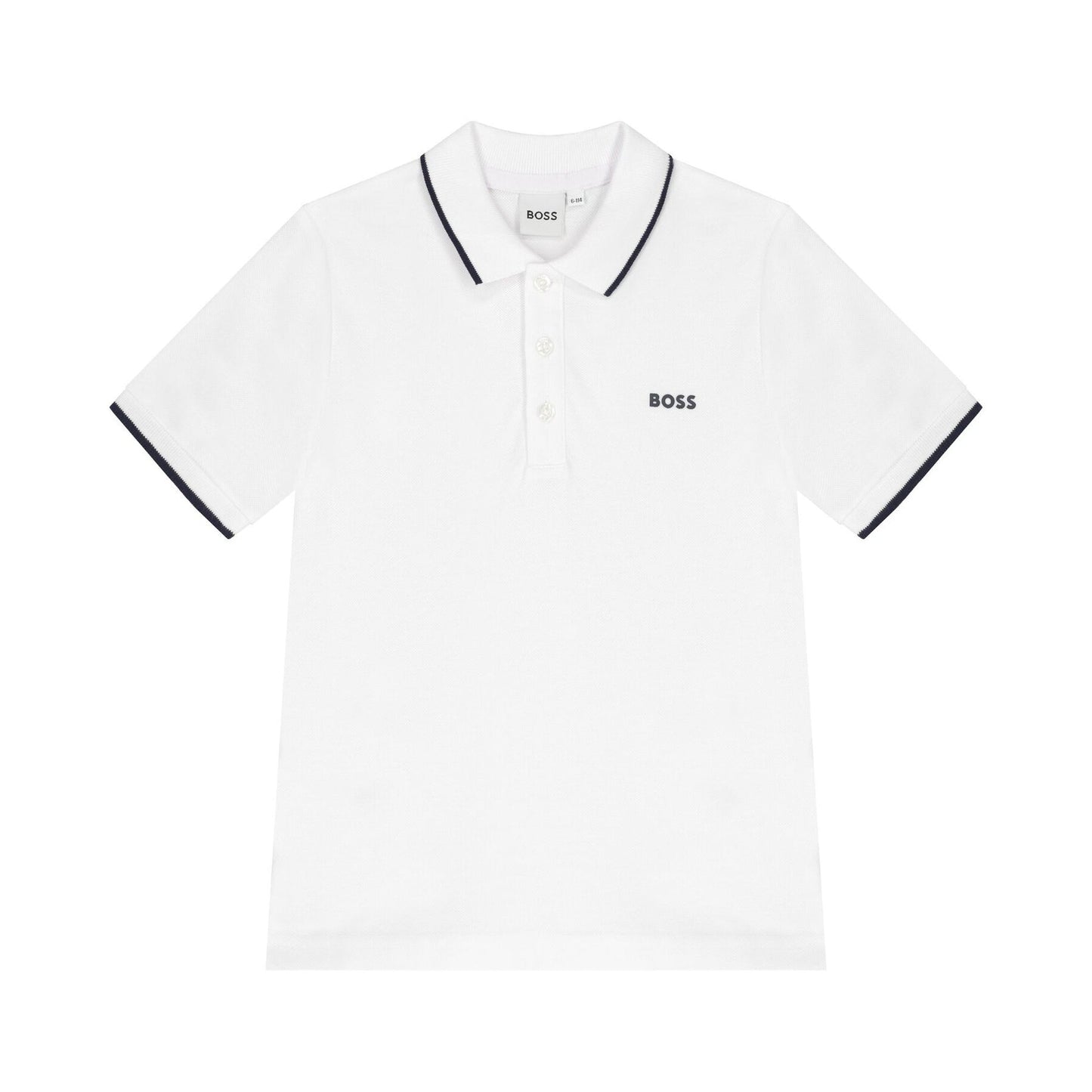 男童白色棉Polo衫