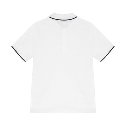 男童白色棉Polo衫