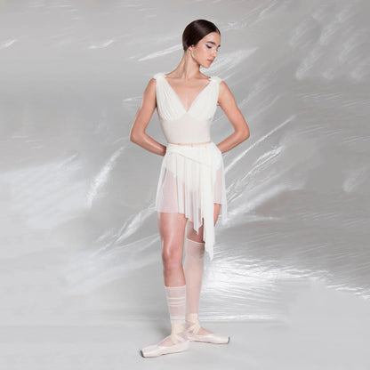 女士白色"BOW"芭蕾舞短裙(251SK62FT/edelweiss)