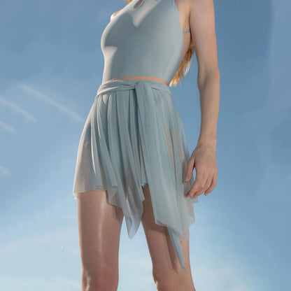 女士天空蓝"BOW"芭蕾舞短裙(251SK62FT/sky blue)