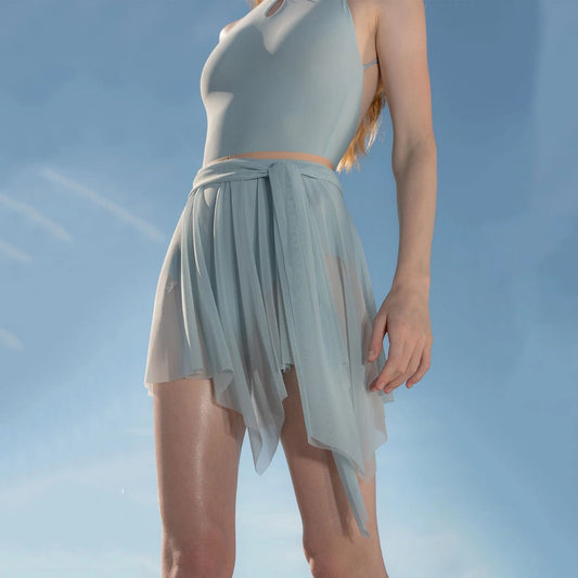 女士天空蓝"BOW"芭蕾舞短裙(251SK62FT/sky blue)