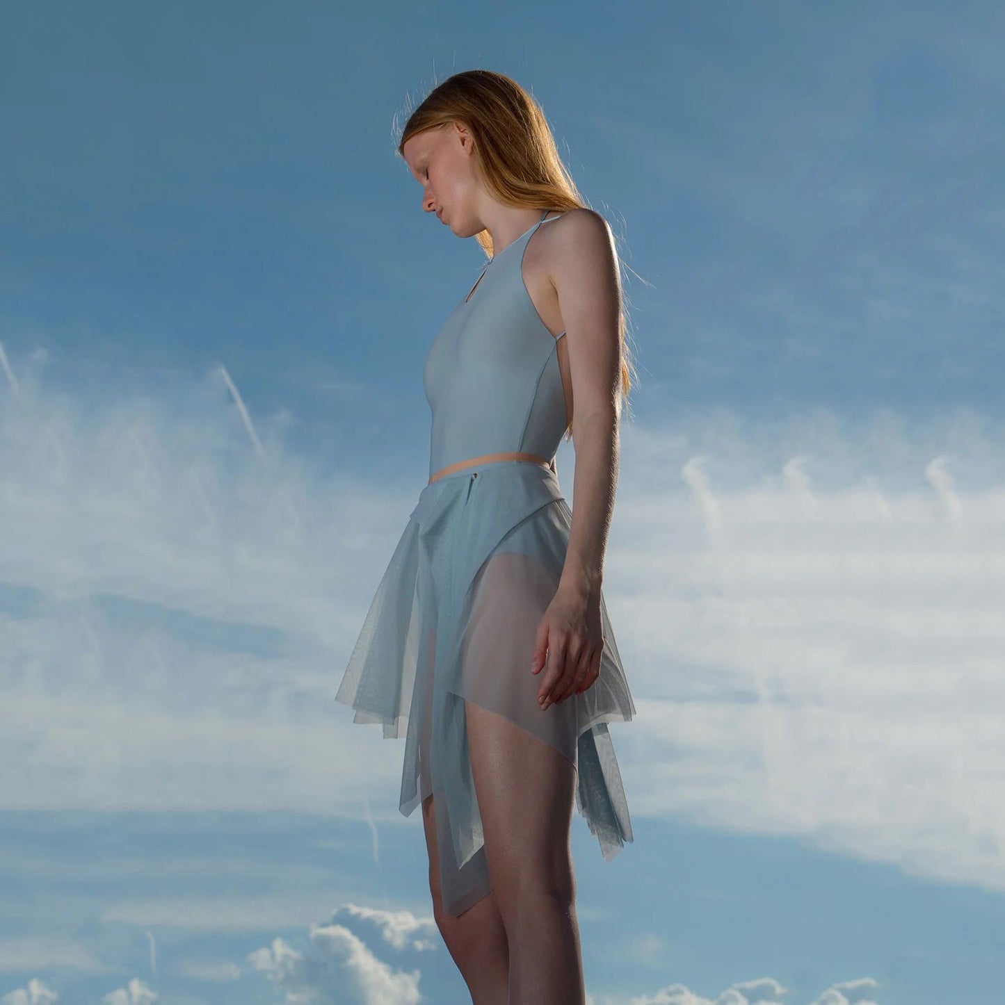 女士天空蓝"BOW"芭蕾舞短裙(251SK62FT/sky blue)